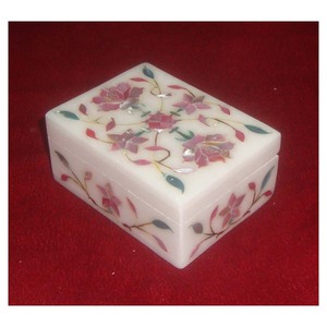 Antique Design and Pure <b>White</b> Marble Inlaid <b>Boxes</b> With Fine Finishing and Smooth for Home Decoration Purpose - Product Image 1