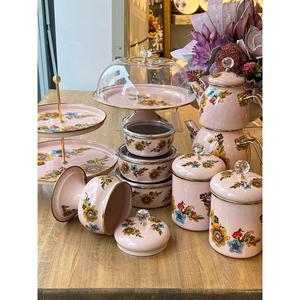 Set da cucina Lorena smalto rosa 10 pezzi - Product Image 1