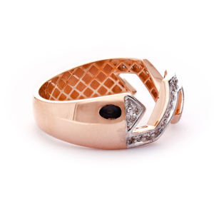 Anillo de Hip Hop para Hombre, Diseño en Z, Dos Tonos, Oro Rosa con Diamantes, para Boda - Product Image 5