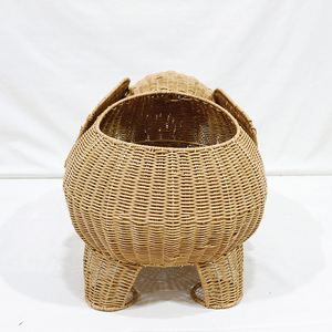 Artex Dong Thap Eco Friendly Elephant Design <b>Wicker</b> <b>Storage</b> Bin Handcrafted Animal <b>Basket</b> for Playroom or Living Space - Product Image 4