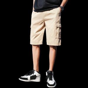 Pantalon chaud personnalisé avec cordon de serrage et délavage à l'acide Patch vintage à bords bruts Short de jogging d'été en coton uni pour hommes - Product Image 5