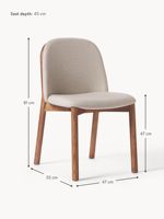 Chaise de salle à manger moderne et luxueuse avec cadre en bois de teck, rembourrage en tissu personnalisé, paquet de sécurité pour la maison, le salon et l'hôtel.