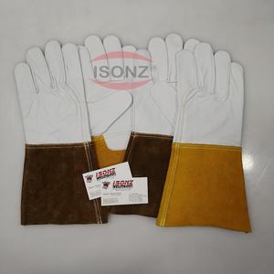 Gants de soudage TIG MIG en cuir de vache résistant à la chaleur ISONZ, gants de soudage à l'argon, gants TIG avec poignet en daim - Product Image 5