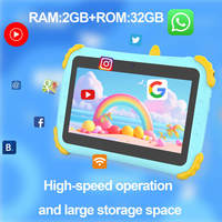 Nouvelle tablette éducative pour enfants de 7 pouces avec écran tactile capacitif, processeur quadricœur, WiFi/Google Play Store, applications préinstallées, 2 Go de RAM, garantie d'un an