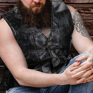 Chaleco informal profesional de invierno para hombre, grueso, cómodo, transpirable, de cuero, con cuello en V y botones, colores personalizados e impresión de logotipo - Product Image 6