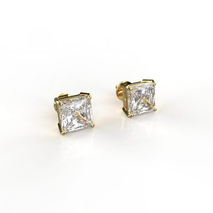 Avarta Jewellery 14K y 18K Oro 1 quilate Cada laboratorio Grown Diamond Princess Cut Stud Pendientes - Product Image 2