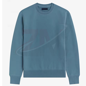 Sweat-shirt unisexe sportif décontracté à col rond, coupe ample, tricoté en polyester/coton, motif uni, respirant, saison printemps - Product Image 4
