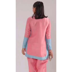 Ensemble shalwar kameez tendance en satin 2 pièces avec décoration boutonnée pour filles - Product Image 2