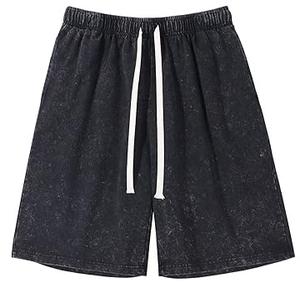 กางเกงขาสั้นระบายเหงื่อแนววินเทจสำหรับผู้ชายกางเกงขาสั้นแนวสตรีทเสื้อวิ่งแบบแห้งเร็วระบายอากาศได้ดีเชือกผูกพลอยเทียม - Product Image 1