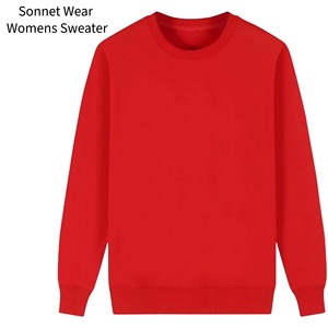 Pull décontracté pour femme 100 % coton à col rond, coupe ample, manches longues, motif uni - Product Image 2