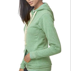 Sudadera con capucha regular de invierno con cremallera completa de algodón unisex con manga larga bordada 100% teñida Lisa para hombres y mujeres - Product Image 1