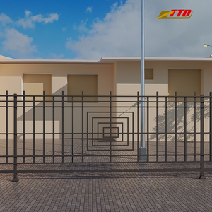 Valla de privacidad de hierro forjado para exteriores con paneles decorativos para vallas de jardín y postes de metal para un límite elegante y seguro - Product Image 1