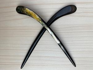 Polished Finish Buffalo Horn <b>Hair</b> <b>Pins</b> for Women's Ox Horn <b>Hair</b> Styling Stick Natural Accessory - Product Image 5