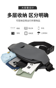 <b>Mens</b> Waterproof Crossbody <b>Sling</b> <b>Bag</b> Large Capacity Anti Theft Chest Shoulder <b>Bag</b> for Travel Commute Daily Casual Use - Product Image 2