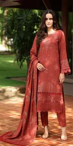 Trajes de piel melocotón bordados para mujer Ropa de invierno para mujer shalwar kameez de piel melocotón bordada pakistaní a precio barato - Product Image 2