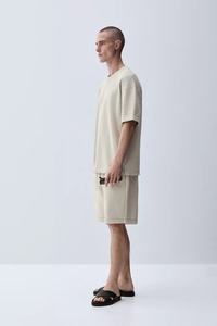 กางเกงขาสั้นสำหรับผู้ชายผ้าคอตตอนโพลีเอสเตอร์สำหรับวิ่งเสื้อสตรีทแบบระบายอากาศได้โลโก้ตามต้องการ - Product Image 2