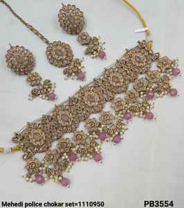 Chapado en oro antiguo hermoso impresionante circonita cúbica cristal colgante gota gargantilla collar de boda joyería con pendientes para mujer - Product Image 5