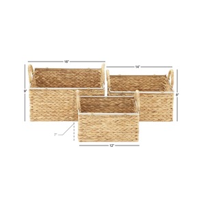 ชุดตะกร้าหวาย 3 ใบ พร้อมโครงแข็งแรง ตะกร้าเก็บของทำมือ ขายส่ง เป็นมิตรกับสิ่งแวดล้อม ผลิตในเวียดนาม - Product Image 2