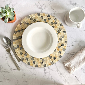 Plat de service personnalisable en nacre écologique, exquis, sûr pour la table, idéal pour la restauration et les banquets - Product Image 3