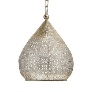 Luminaire suspendu décoratif en acier argenté de style marocain fait main, avec découpes décoratives, pour la décoration intérieure à bon prix - Product Image 1