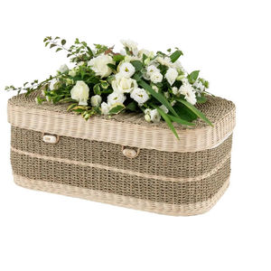 Cercueil en jonc de mer tissé de qualité supérieure pour la crémation des animaux de compagnie, urne commémorative élégante en osier gris clair, boîte à souvenirs écologique - Product Image 3