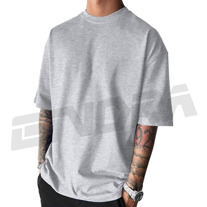Oversized Drop Shoulder T Shirt Plain Half Sleeve Streetwear Loose Fit Casual Top Soft Cotton Unisex Fashion Custom <b>Logo</b> OEM - Product Image 4