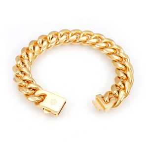 สร้อยข้อมือแบบ Cuban Link ขนาด 14 มม. ลายกากบาท ทองคำขาว 14K ทองคำโรสโกลด์ 18K สไตล์ศาสนา วัสดุหลักเป็นสร้อยข้อมือเทนนิส ประดับเพชรและไข่มุก - Product Image 5