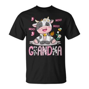 T-shirt promozionale coordinata per la festa di compleanno della bambina, modello Grandma Pink Farm Cute Cow Moo Moo - Product Image 1