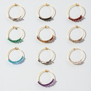 Breloque en forme de cercle en pierre de grenat perlée à faire soi-même pour la création de bijoux - Product Image 2