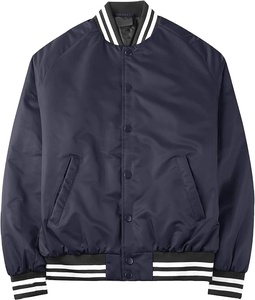 Blouson universitaire d'hiver personnalisé OEM pour homme, style baseball, avec fermeture boutonnée recouverte, col montant, haute qualité - Product Image 1