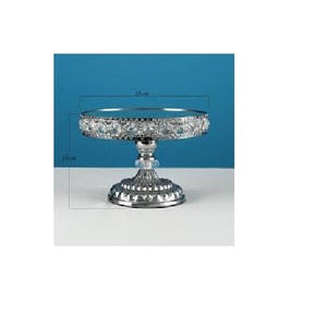 Base Redonda Decorativa para Pastel, Ecológica, de Metal, con Pedestal y Cristales, para Decoración de Fiestas de Cumpleaños y Bodas, Marca Rabeh - Product Image 1