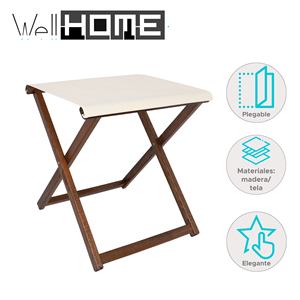 Sgabello da Regista Pieghevole WELL HOME con Finitura Noce 46x46x50 cm, Pouf e Sgabelli in Legno - Product Image 2
