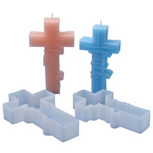 Moule en silicone 3D classique VM26 en forme de croix, flexible et de qualité alimentaire, pour bougies parfumées, savons, fondants et créations en plâtre DIY - Product Image 1