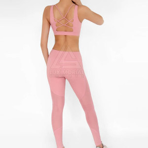 Service OEM Ensemble de yoga professionnel pour femmes grandes tailles, uni, respirant, séchage rapide, 2 pièces sans manches - Product Image 3