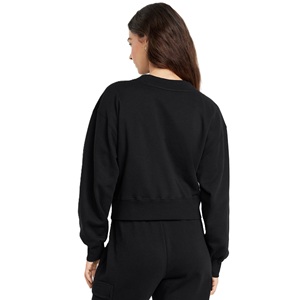 Jerseys informales multicolor de talla grande personalizados recortados para mujer, suéter holgado de manga larga de longitud corta para invierno frontal - Product Image 4