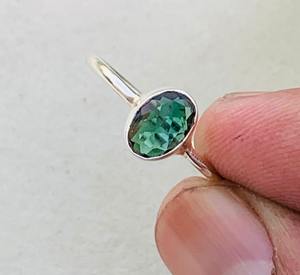 Natural Green Tourmaline Silver <b>Ring</b> Green Tourmaline Silver <b>Statement</b> <b>Ring</b> Handmade Silver Boho <b>Ring</b> - Product Image 3