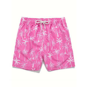 Shorts de bain pour hommes XXL à séchage rapide, style hawaïen, avec poches, motif cocotier, cordon de serrage, pour les vacances d'été, coupe boxer - Product Image 1