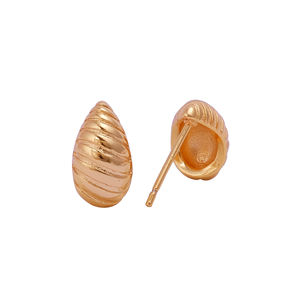 Pendientes de tuerca de corazón hinchado minimalistas chapados en oro, joyería de uso diario romántica de moda, regalo de joyería hipoalergénica - Product Image 5