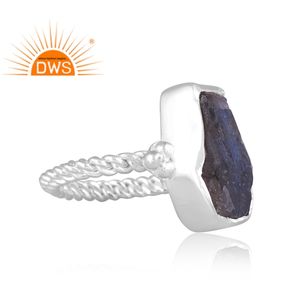 แหวนพลอยลาบราดอไรต์ธรรมชาติทำจากเงินแท้เครื่องประดับแบบเรียงซ้อนกันได้ของขวัญสำหรับผู้หญิงดีไซน์ล่าสุด - Product Image 3