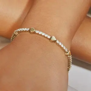 Pulsera de tenis vintage para mujer con 6 diamantes naturales de corte redondo, plata de ley chapada en oro, certificada por IGI - Product Image 5