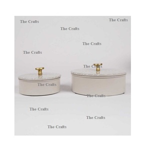 Polished Iron Silver Gold Copper Color Nuts <b>Serving</b> Jar Set for Dry Fruits and Chocolate - Product Image 2