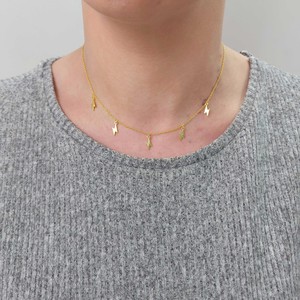 Ciondoli e ciondoli alla moda 5 raggi Choker in argento placcato oro - Product Image 2