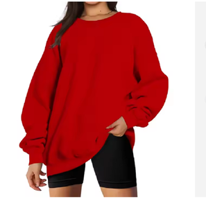 Sweat-shirt en coton surdimensionné pour femmes avec épaules tombantes, logo personnalisé imprimé, col rond, respirant, design brodé, en provenance du Bangladesh - Product Image 4