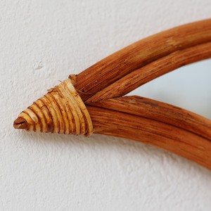 กระจกหวายสีน้ำตาลพระจันทร์เสี้ยวแบบชนบทสำหรับแขวนผนังสไตล์โบโฮสำหรับตกแต่งห้องนอนสถานรับเลี้ยงเด็กห้องนั่งเล่น - Product Image 5