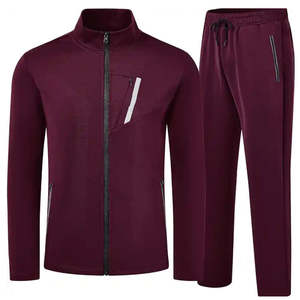 Venta al por mayor personalizado en blanco liso hombres Streetwear chándales Jogger conjuntos Deporte Pantalones de chándal y chaqueta conjunto y hombre chándal, - Product Image 4