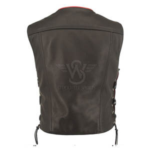 Gilet de motard en cuir robuste - Conception coupe-vent pour l'hiver avec intérieur confortable et tissu résistant, personnalisable - Product Image 2