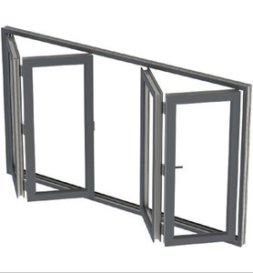 Sang trọng kính hiện đại Bifold cửa ra vào với Slim Đen Khung Kim Loại Nhà Máy bán hàng trực tiếp cho nhà bếp & ban công bên ngoài - Product Image 3