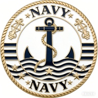 Moneda Conmemorativa Personalizada de la Armada Estadounidense (USN) con Logotipo de Ancla, Baño de Oro Brillante Moderno, Esmalte Suave, Aleación de Zinc, Troquelado e Impresión