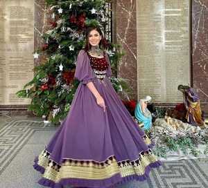 Respirant Style Afghani Brodé Patchwork Design Femmes Fête De Mariage Porter Des Robes De Grande Taille pour Adultes - Product Image 3