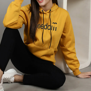 เสื้อฮู้ดดี้ผู้หญิงแบบถักด้านหน้า ดีไซน์ใหม่ ขายดีสำหรับฤดูหนาว ผ้าฝ้าย 100% ระบายอากาศได้ดี แห้งเร็ว รับผลิตแบบ OEM - Product Image 3
